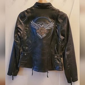 Leather Harley Jacket. Medium